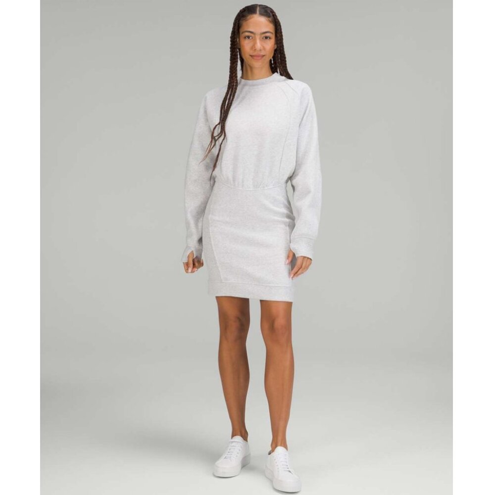 lululemon athletica Light Gray Long Sleeve Sweatshirt Dress
